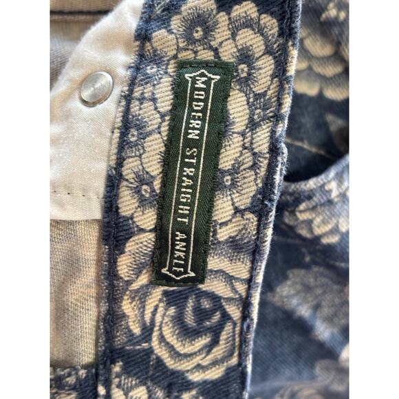 Lauren Ralph Lauren Jeans Women’s 10 Blue Floral Modern Straight Ankle Vintage - Picture 6 of 8